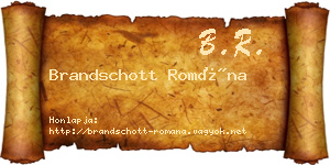 Brandschott Romána névjegykártya